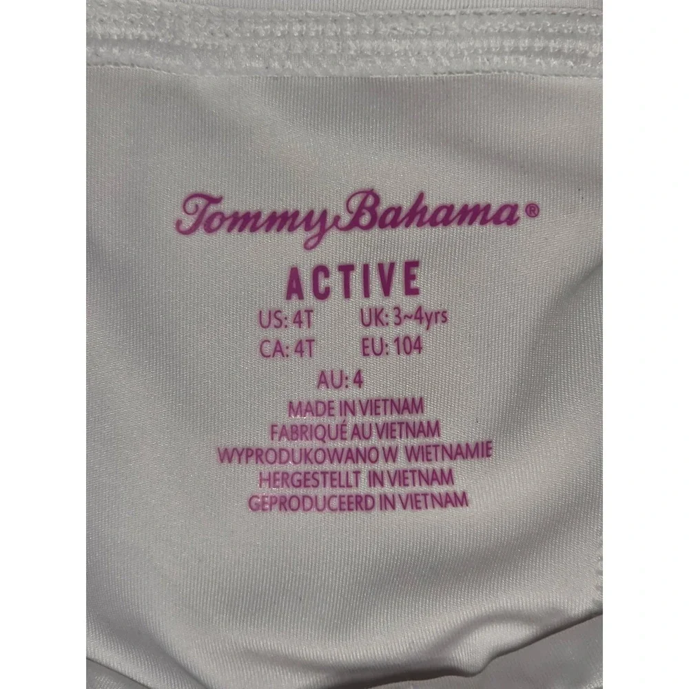 Tommy Bahama Active Girls 4T Pink Sleeveless Polo and White Pleated Skort Set